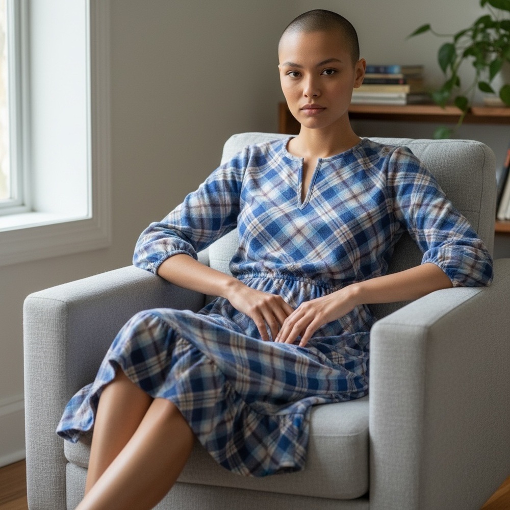 Blue and White Long Sleeve Pajama  100% cotton